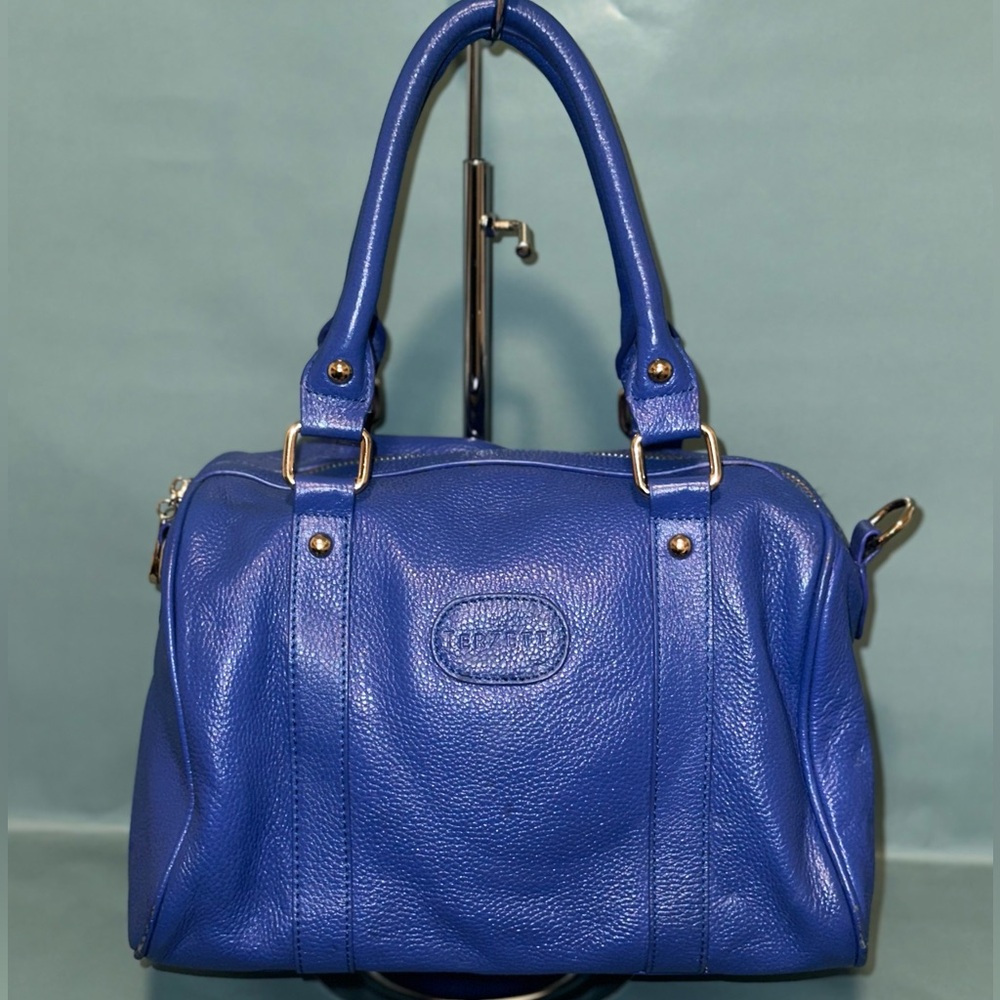 Terzetto 100% leather blue handbag